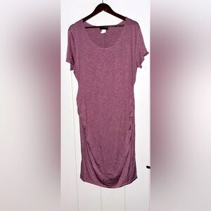 Glamour & Co Maternity Stripe Short Sleeve Midi Dress Women XL Baby On‎ Board